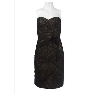 MONIQUE LHUILLIER STRAPLESS COCKTAIL DRESS